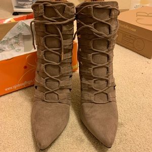 Faux Suede Ankle Boots